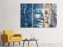 Laden Sie das Bild in den Galerie-Viewer, Leinwandbild 3-teilig Buddha Statur