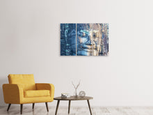 Laden Sie das Bild in den Galerie-Viewer, Leinwandbild 3-teilig Buddha Statur
