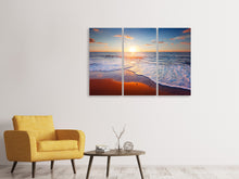 Laden Sie das Bild in den Galerie-Viewer, Leinwandbild 3-teilig Sonnenuntergang am Horizont
