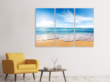 Laden Sie das Bild in den Galerie-Viewer, Leinwandbild 3-teilig Spuren im Sand