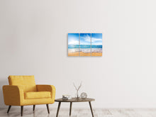 Laden Sie das Bild in den Galerie-Viewer, Leinwandbild 3-teilig Spuren im Sand