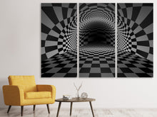 Laden Sie das Bild in den Galerie-Viewer, Leinwandbild 3-teilig Abstraktes Schachbrett