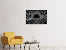 Laden Sie das Bild in den Galerie-Viewer, Leinwandbild 3-teilig Abstraktes Schachbrett
