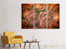 Laden Sie das Bild in den Galerie-Viewer, Leinwandbild 3-teilig Rosenbukett