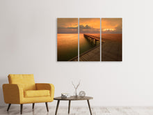 Laden Sie das Bild in den Galerie-Viewer, Leinwandbild 3-teilig Der Steg am Meer