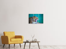 Laden Sie das Bild in den Galerie-Viewer, Leinwandbild 3-teilig Achtung Leopard