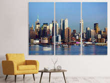 Laden Sie das Bild in den Galerie-Viewer, Leinwandbild 3-teilig Skyline Midtown Manhattan
