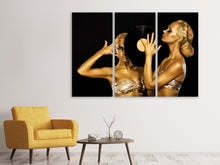 Laden Sie das Bild in den Galerie-Viewer, Leinwandbild 3-teilig Gold-DJ`s