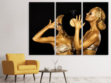Laden Sie das Bild in den Galerie-Viewer, Leinwandbild 3-teilig Gold-DJ`s