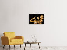 Laden Sie das Bild in den Galerie-Viewer, Leinwandbild 3-teilig Gold-DJ`s