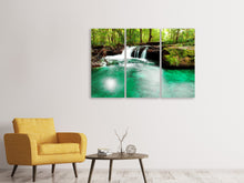 Laden Sie das Bild in den Galerie-Viewer, Leinwandbild 3-teilig Der Fluss am Wasserfall