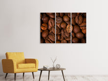 Laden Sie das Bild in den Galerie-Viewer, Leinwandbild 3-teilig Close Up Kaffeebohnen