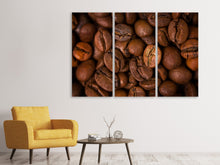 Laden Sie das Bild in den Galerie-Viewer, Leinwandbild 3-teilig Close Up Kaffeebohnen