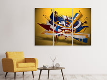 Laden Sie das Bild in den Galerie-Viewer, Leinwandbild 3-teilig Graffiti Art