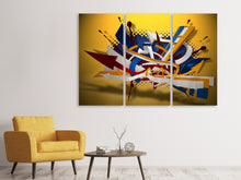 Laden Sie das Bild in den Galerie-Viewer, Leinwandbild 3-teilig Graffiti Art