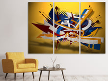 Laden Sie das Bild in den Galerie-Viewer, Leinwandbild 3-teilig Graffiti Art