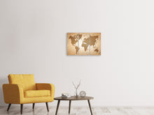 Laden Sie das Bild in den Galerie-Viewer, Leinwandbild 3-teilig Karte der Welt in Vintage