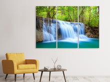 Laden Sie das Bild in den Galerie-Viewer, Leinwandbild 3-teilig Wasserfall Si Nakharin