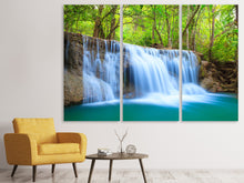 Laden Sie das Bild in den Galerie-Viewer, Leinwandbild 3-teilig Wasserfall Si Nakharin