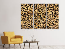 Laden Sie das Bild in den Galerie-Viewer, Leinwandbild 3-teilig Brennholz