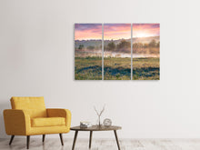 Laden Sie das Bild in den Galerie-Viewer, Leinwandbild 3-teilig Sonnenuntergang am Hügel