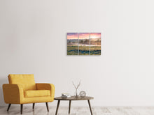 Laden Sie das Bild in den Galerie-Viewer, Leinwandbild 3-teilig Sonnenuntergang am Hügel