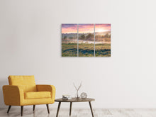 Laden Sie das Bild in den Galerie-Viewer, Leinwandbild 3-teilig Sonnenuntergang am Hügel