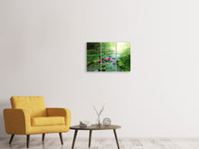 Laden Sie das Bild in den Galerie-Viewer, Leinwandbild 3-teilig Gartenteich