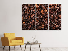 Laden Sie das Bild in den Galerie-Viewer, Leinwandbild 3-teilig Kaffeebohnen in XXL