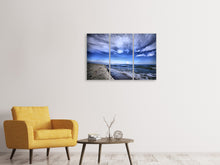 Laden Sie das Bild in den Galerie-Viewer, Leinwandbild 3-teilig Strandwellen
