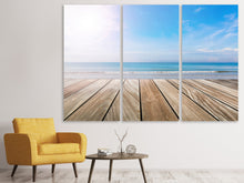 Laden Sie das Bild in den Galerie-Viewer, Leinwandbild 3-teilig Das schöne Strandhaus