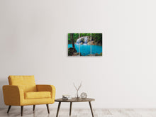 Laden Sie das Bild in den Galerie-Viewer, Leinwandbild 3-teilig Naturerlebnis Wasserfall