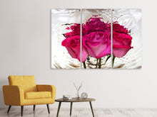 Laden Sie das Bild in den Galerie-Viewer, Leinwandbild 3-teilig Die Rosenspiegelung