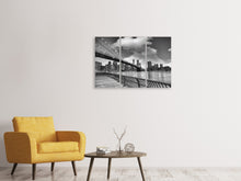 Laden Sie das Bild in den Galerie-Viewer, Leinwandbild 3-teilig Skyline Schwarzweissfotografie Brooklyn Bridge NY