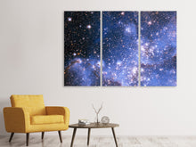 Laden Sie das Bild in den Galerie-Viewer, Leinwandbild 3-teilig Sternenhimmel