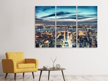 Laden Sie das Bild in den Galerie-Viewer, Leinwandbild 3-teilig Skyline Manhattan Citylights