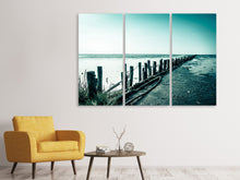 Laden Sie das Bild in den Galerie-Viewer, Leinwandbild 3-teilig Das Wattenmeer