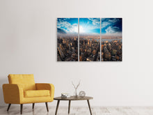 Laden Sie das Bild in den Galerie-Viewer, Leinwandbild 3-teilig Skyline Über den Dächern von Manhattan