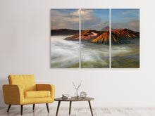 Laden Sie das Bild in den Galerie-Viewer, Leinwandbild 3-teilig Der Bromo Vulkan