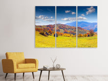 Laden Sie das Bild in den Galerie-Viewer, Leinwandbild 3-teilig Herbstliche Berglandschaft