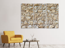 Laden Sie das Bild in den Galerie-Viewer, Leinwandbild 3-teilig Sandsteinmauer