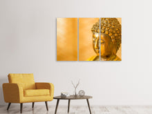 Laden Sie das Bild in den Galerie-Viewer, Leinwandbild 3-teilig Buddha Kopf