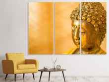 Laden Sie das Bild in den Galerie-Viewer, Leinwandbild 3-teilig Buddha Kopf
