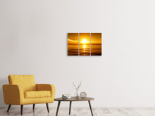Laden Sie das Bild in den Galerie-Viewer, Leinwandbild 3-teilig Traumhafter Sonnenuntergang