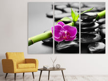 Laden Sie das Bild in den Galerie-Viewer, Leinwandbild 3-teilig Feng-Shui-Orchidee