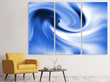 Laden Sie das Bild in den Galerie-Viewer, Leinwandbild 3-teilig Abstrakte blaue Welle