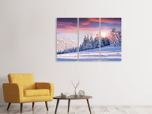 Laden Sie das Bild in den Galerie-Viewer, Leinwandbild 3-teilig Winterlandschaft