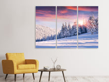 Laden Sie das Bild in den Galerie-Viewer, Leinwandbild 3-teilig Winterlandschaft