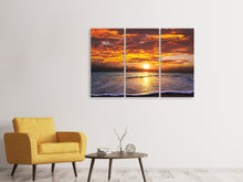 Laden Sie das Bild in den Galerie-Viewer, Leinwandbild 3-teilig Entspannung am Meer
