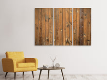 Laden Sie das Bild in den Galerie-Viewer, Leinwandbild 3-teilig Bretterwand